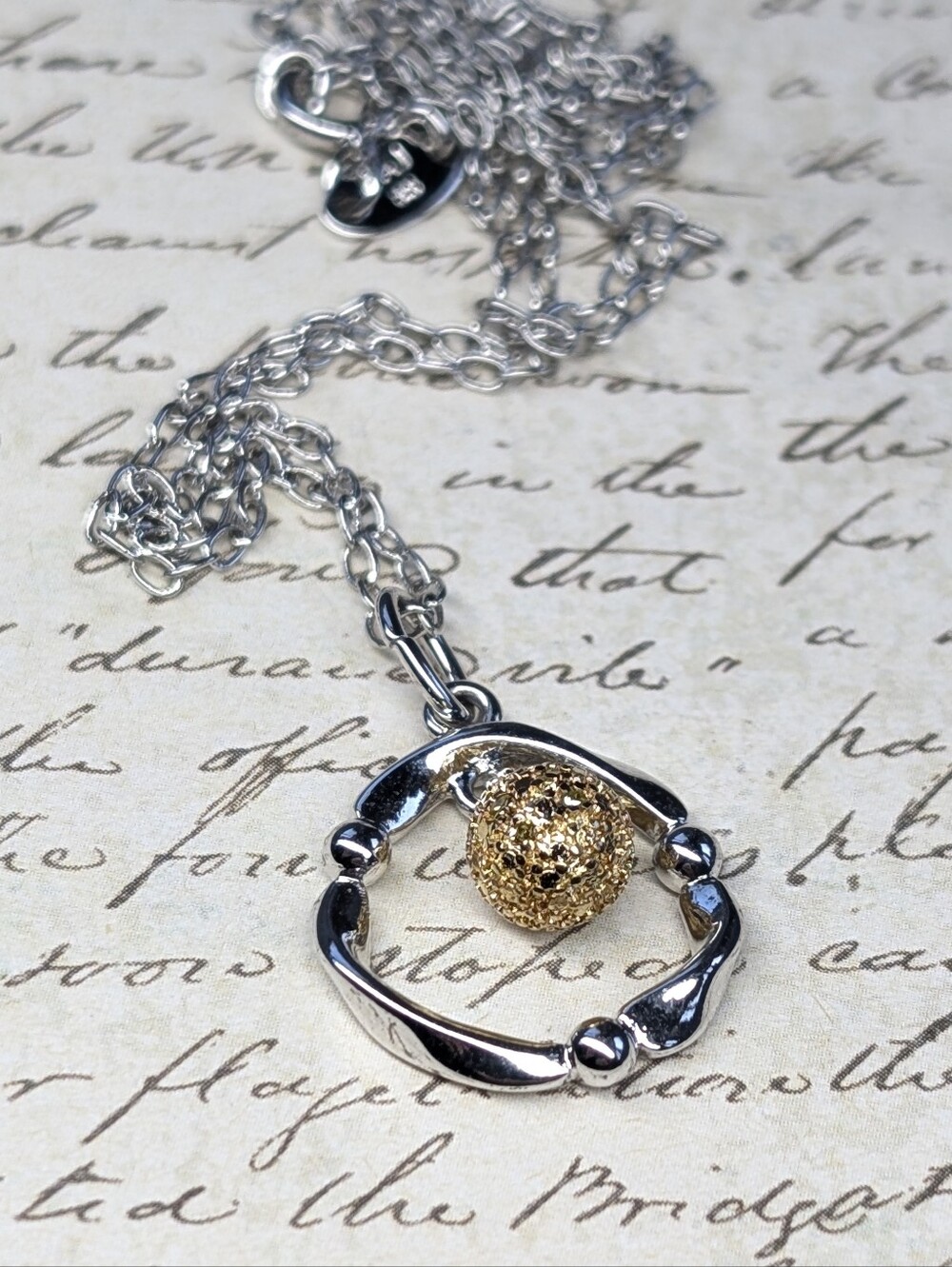 Vintage Signed PAJ BB Silver And Gold Necklace With Cubic Zirconia